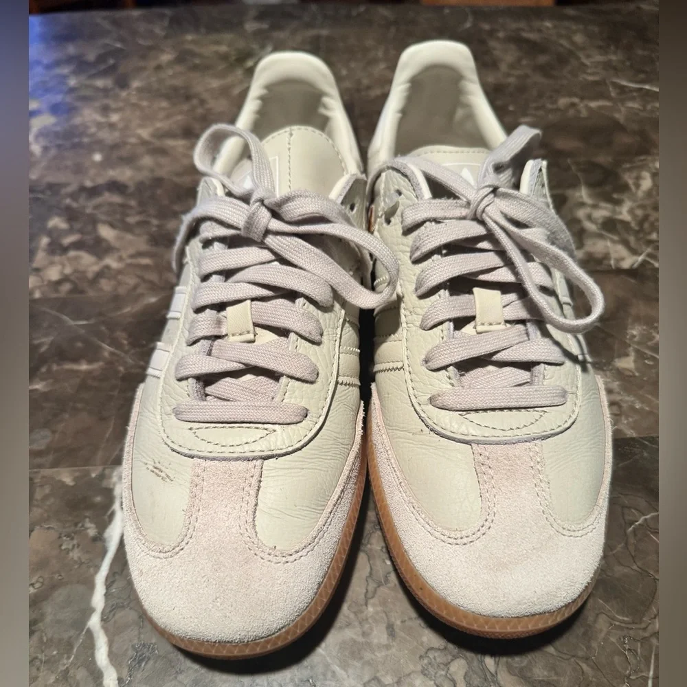 Adidas Samba Sneakers in Light Tan and Beige - Picture 14 of 17